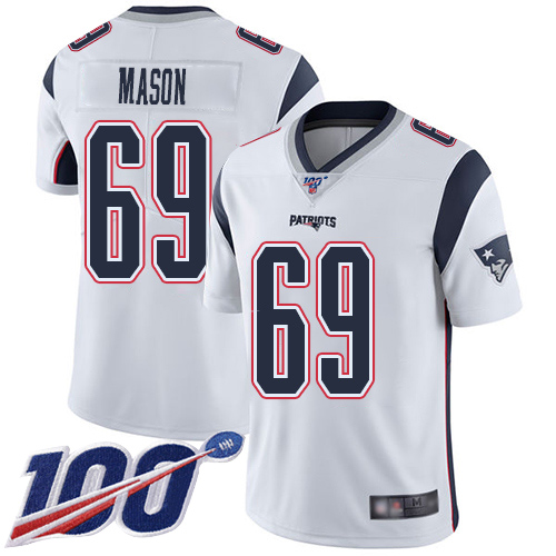New England Patriots Football #69 Vapor Untouchable 100th Season Limited White Men Shaq Mason Road NFL Jersey->women nfl jersey->Women Jersey
